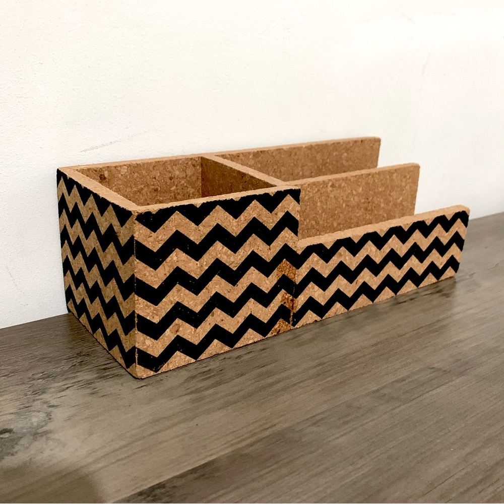 Structure By DesignStyles Cork Wood Letter Sorter Desk Organizer Chevron
